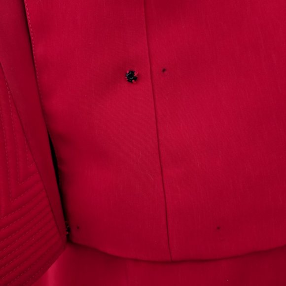 Red Suit Jacket Skirt Holiday Christmas Church 80s - Picture 9 of 9